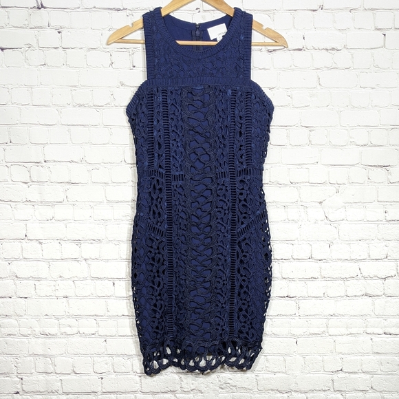 Anthropologie | Dresses | Anthropologie Navy Blue Lace Dress Small |  Poshmark